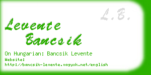 levente bancsik business card